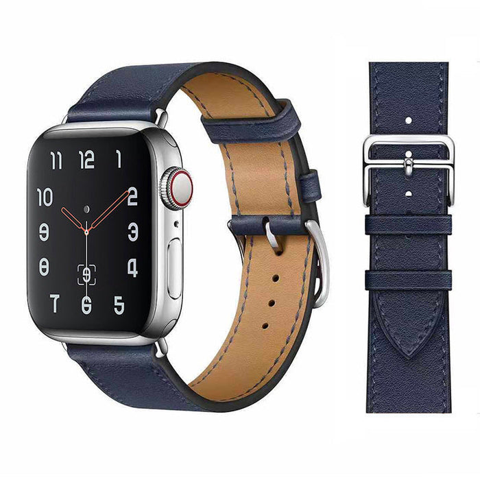 Apple Watch Remmer - Leather Strap Blå