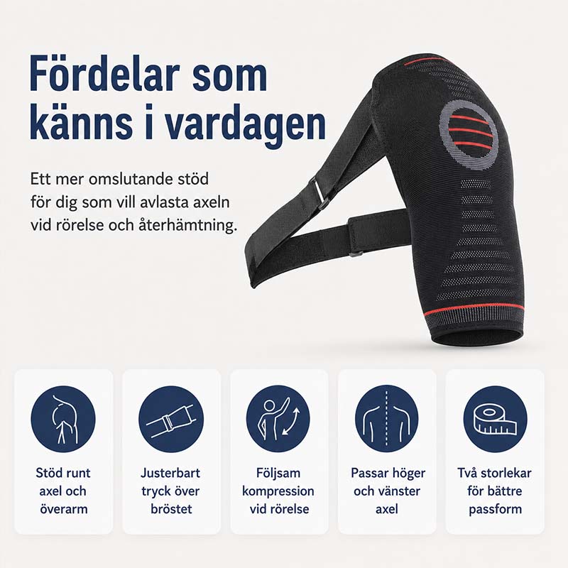 Skulderstøtte med kompression og justerbara band