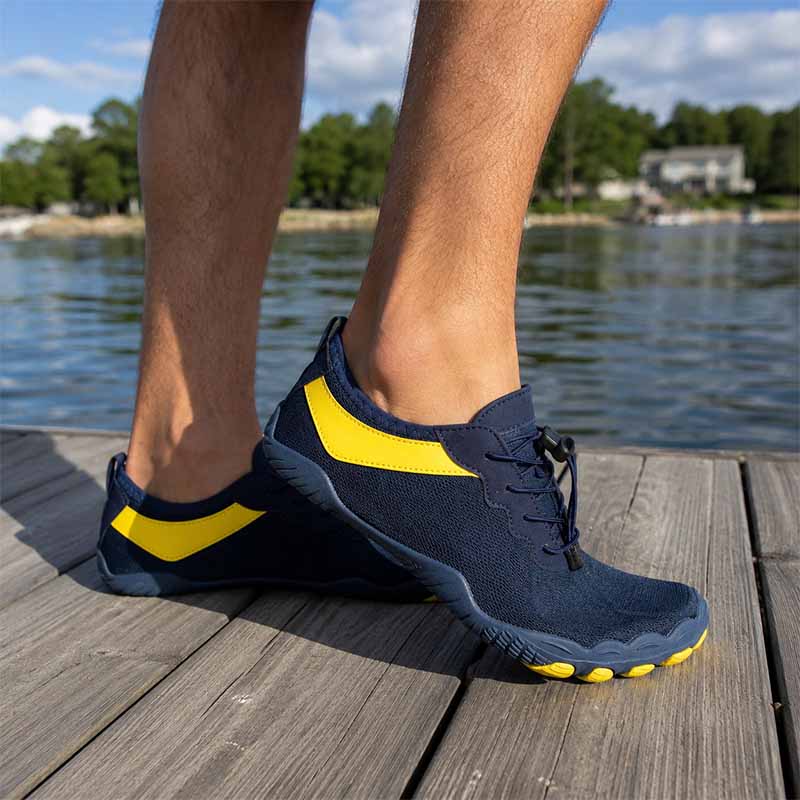 Barfotsko med bred tåbox og flexibel sula
