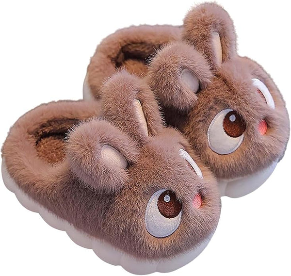 Fluffiga kanintofflor for barn