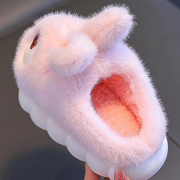 Fluffiga kanintofflor for barn