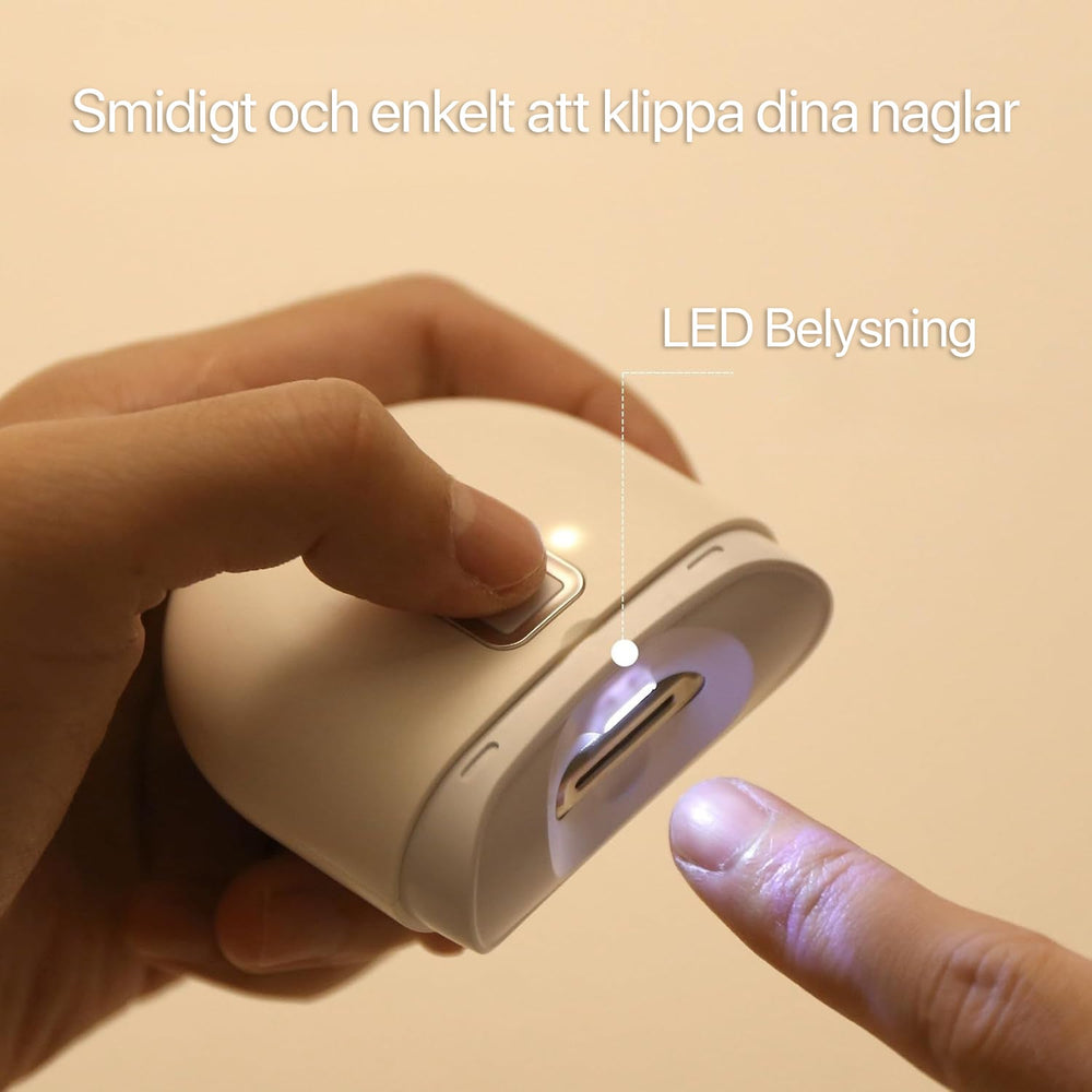 Elektrisk nagelklippare med LED-lys