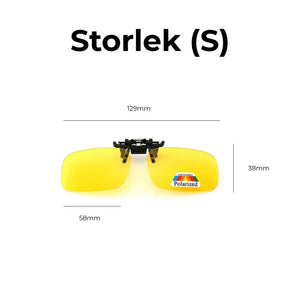 Glasögon for mörkerkörning - clip-on polariserade