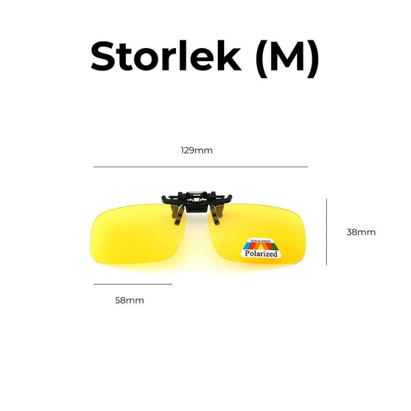 Glasögon for mörkerkörning - clip-on polariserade
