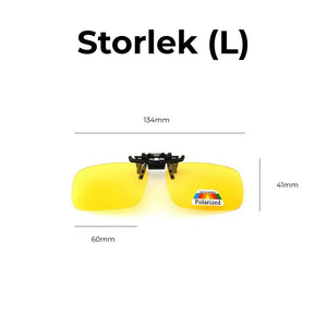 Glasögon for mörkerkörning - clip-on polariserade