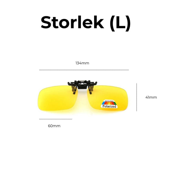 Glasögon for mörkerkörning - clip-on polariserade