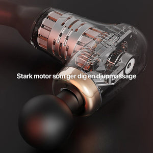 Massagepistol med långt handtag for självmassage