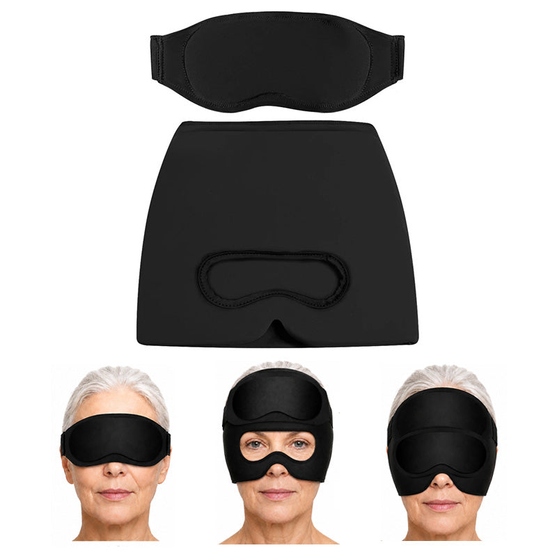 Migränmössa og ögonmask med gel for kulde og varme