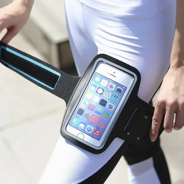 Mobilarmband for løping - justerbart fodral med skärmskydd