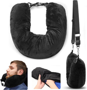 Nackkudde med packfunktion for reiser