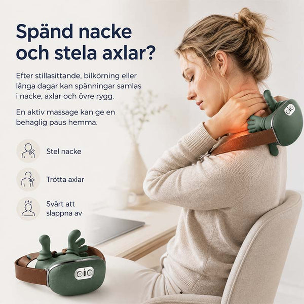 Nakkemassasje elektrisk med varme og knådning
