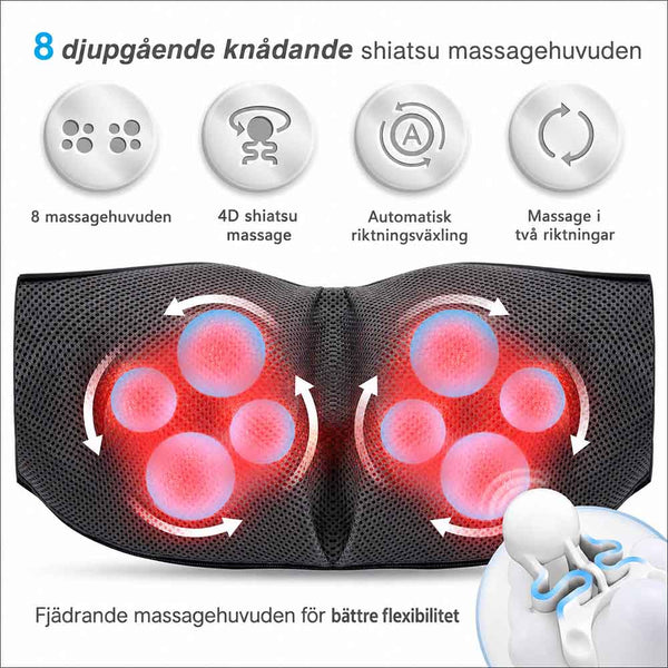 Nakkemassasje med varme for nakke og rygg