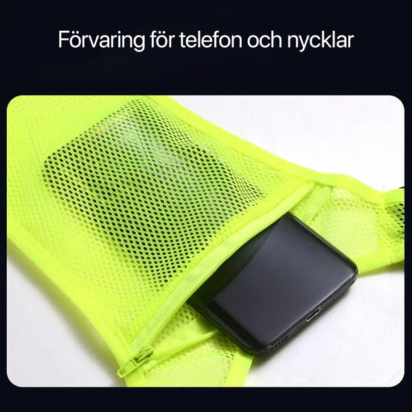 Reflexväst med ficka - säkerhet for cykel, løping & promenad