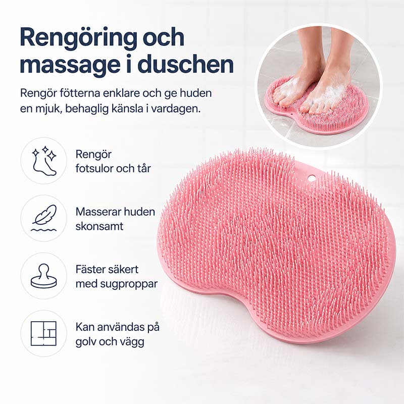 Skrubbmatta for føtter og kropp i duschen