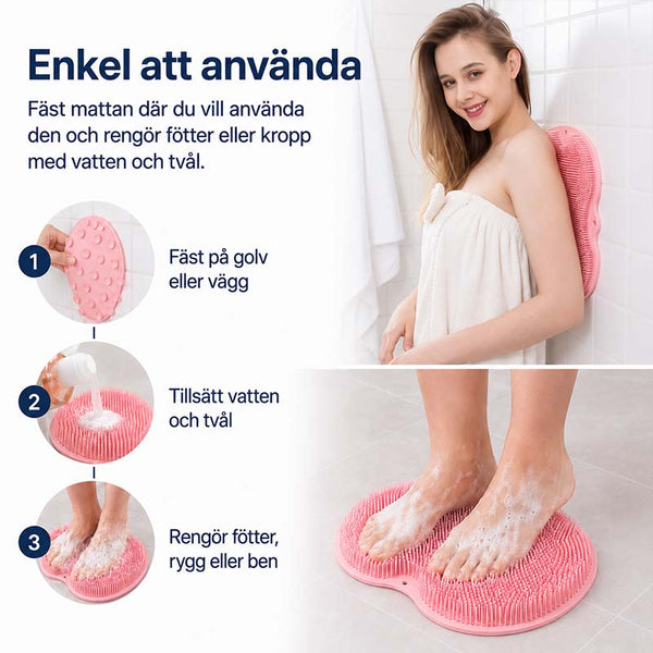 Skrubbmatta for føtter og kropp i duschen