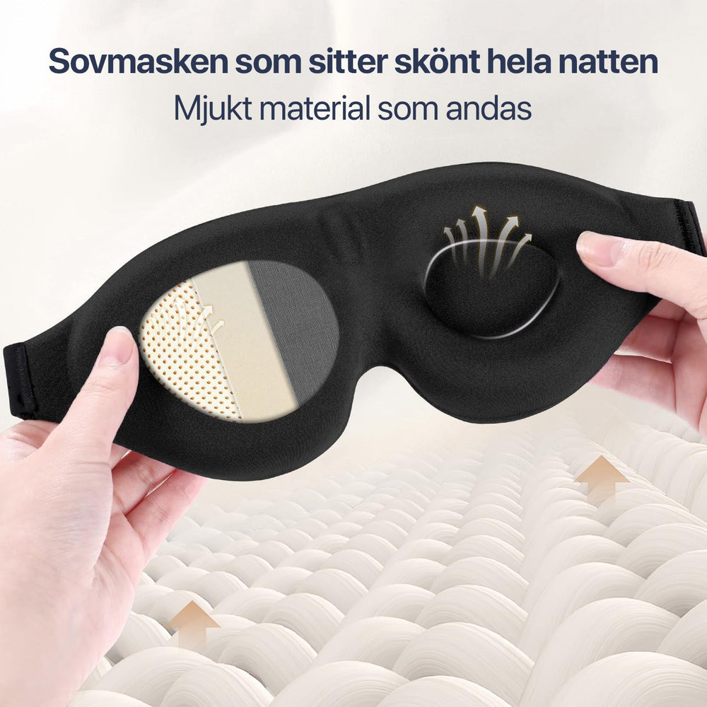 Sovemaske 3D ErgoCover - uten att trycka på ögon og fransar
