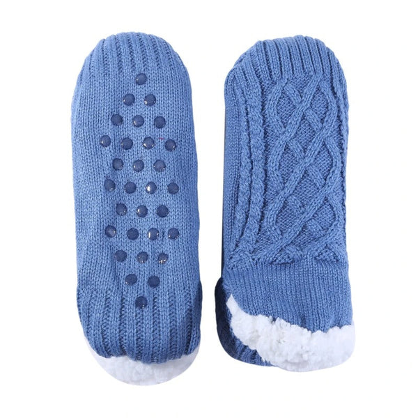 Toffelsockor med sklisikring - varma innesockor