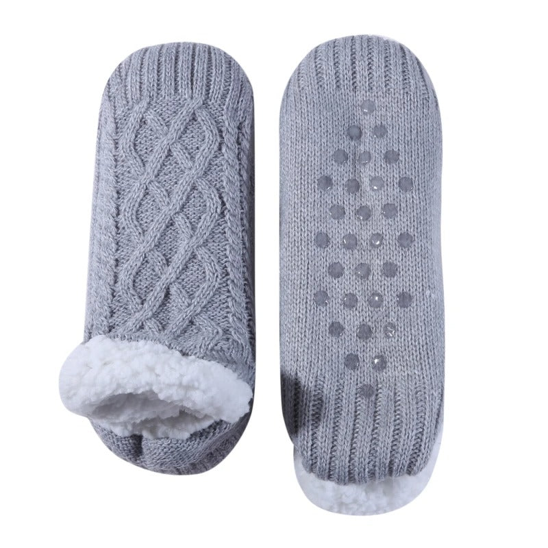 Toffelsockor med sklisikring - varma innesockor