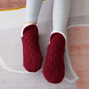 Toffelsockor med sklisikring - varma innesockor