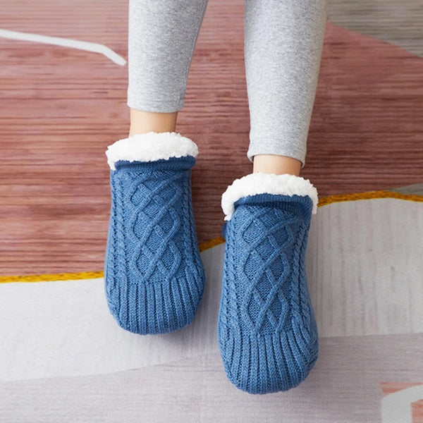 Toffelsockor med sklisikring - varma innesockor