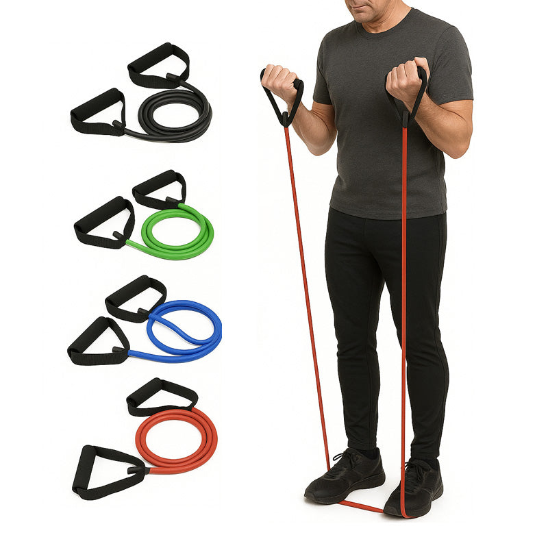Träningsband med handtag for styrka og rehab