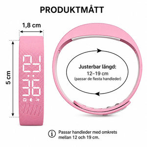 Väckarklocka med vibrationsalarm og stegräknare