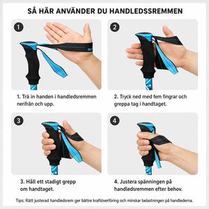 Vandringsstavar lätta og hopfällbara gångstavar