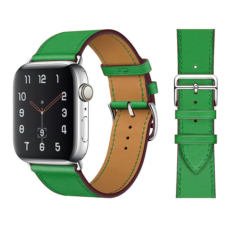 Apple Watch Remmer - Leather Strap Grön