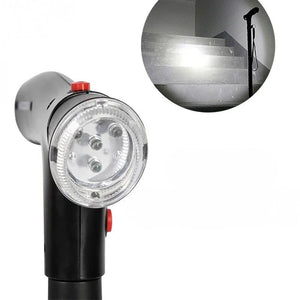 Ihopfällbar käpp med dubbla handtag, alarm & lampa