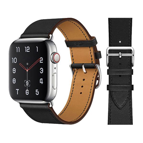 Apple Watch Remmer - Leather Strap Svart